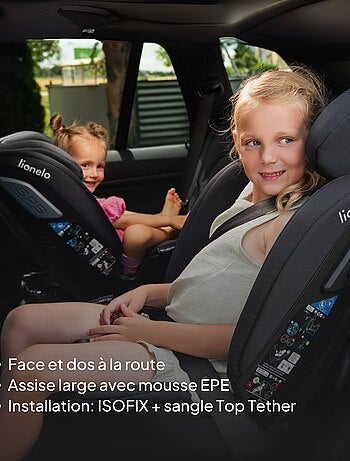 Seggiolino auto LIONELO Bastiaan RWF i-Size 40-150 cm - Base girevole a 360° - ISOFIX - Gruppo 0/1/2