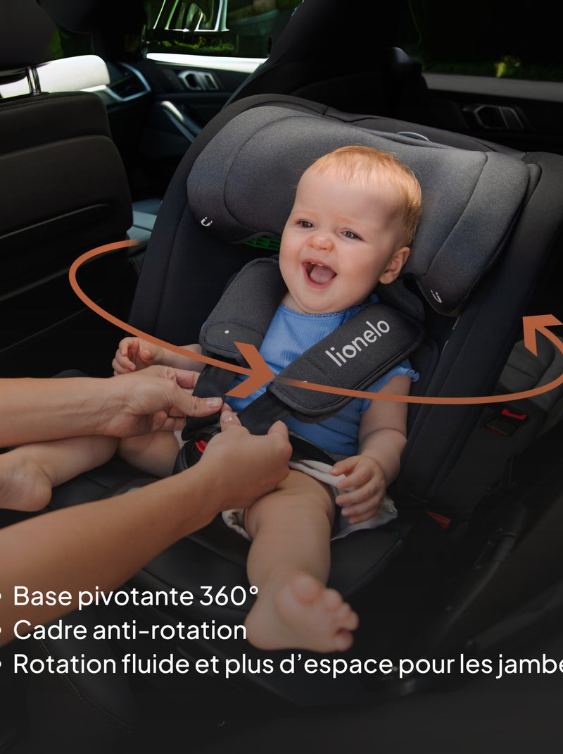 Seggiolino auto LIONELO Bastiaan RWF i-Size 40-150 cm - Base girevole a 360° - ISOFIX - Gruppo 0/1/2 Bordeaux - Kiabi