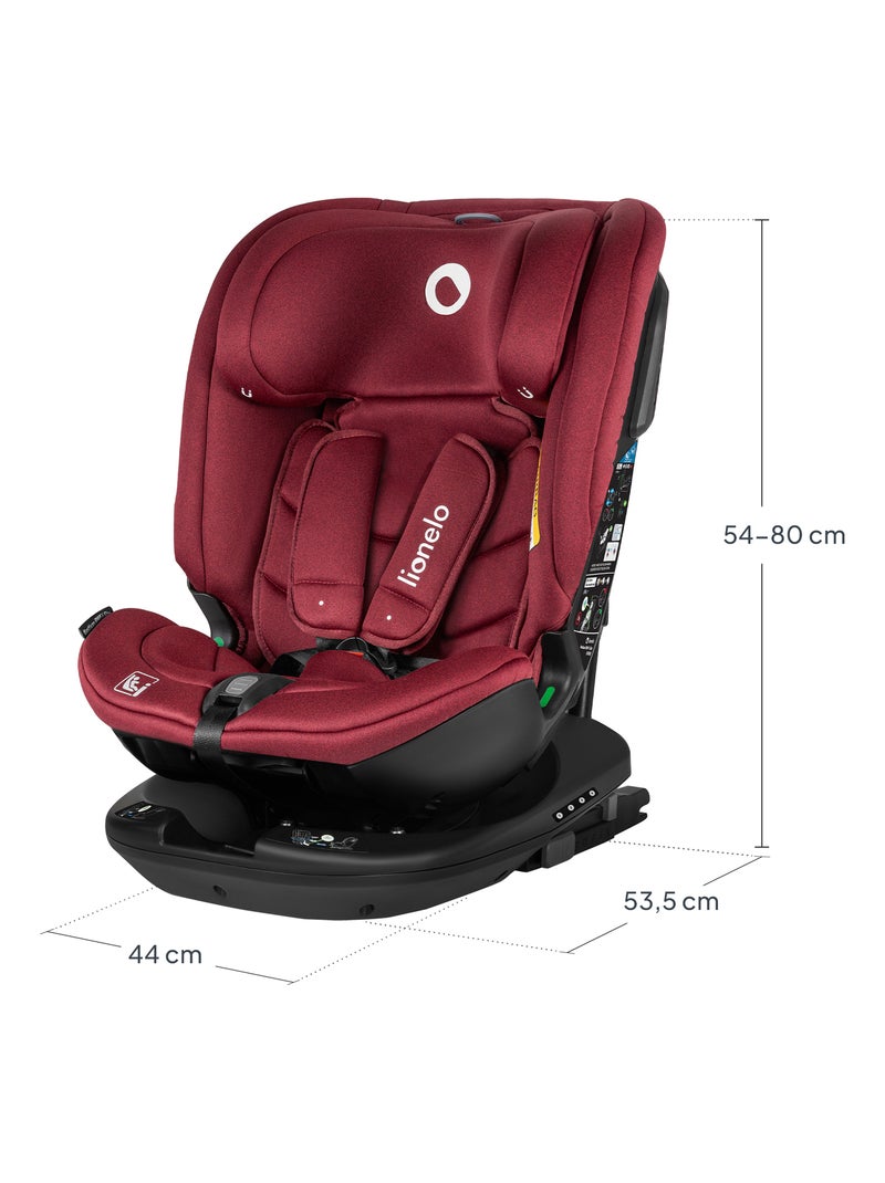 Seggiolino auto LIONELO Bastiaan RWF i-Size 40-150 cm - Base girevole a 360° - ISOFIX - Gruppo 0/1/2 Bordeaux - Kiabi