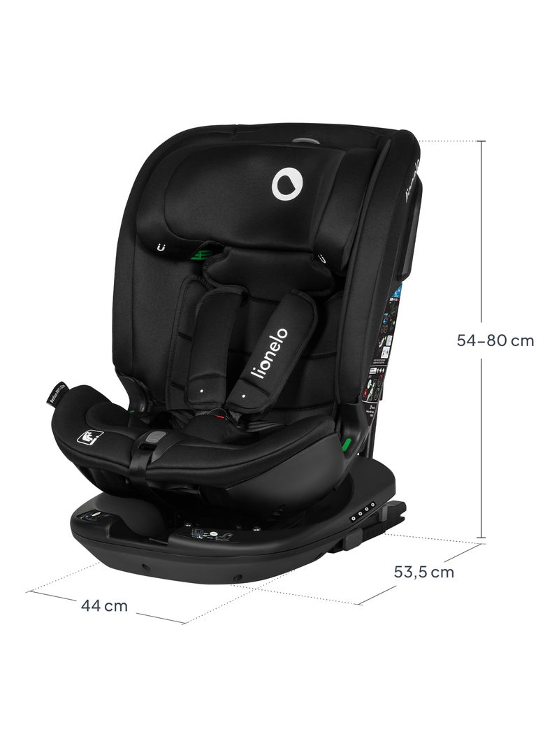 Seggiolino auto LIONELO Bastiaan RWF i-Size 40-150 cm - Base girevole a 360° - ISOFIX - Gruppo 0/1/2 Nero - Kiabi