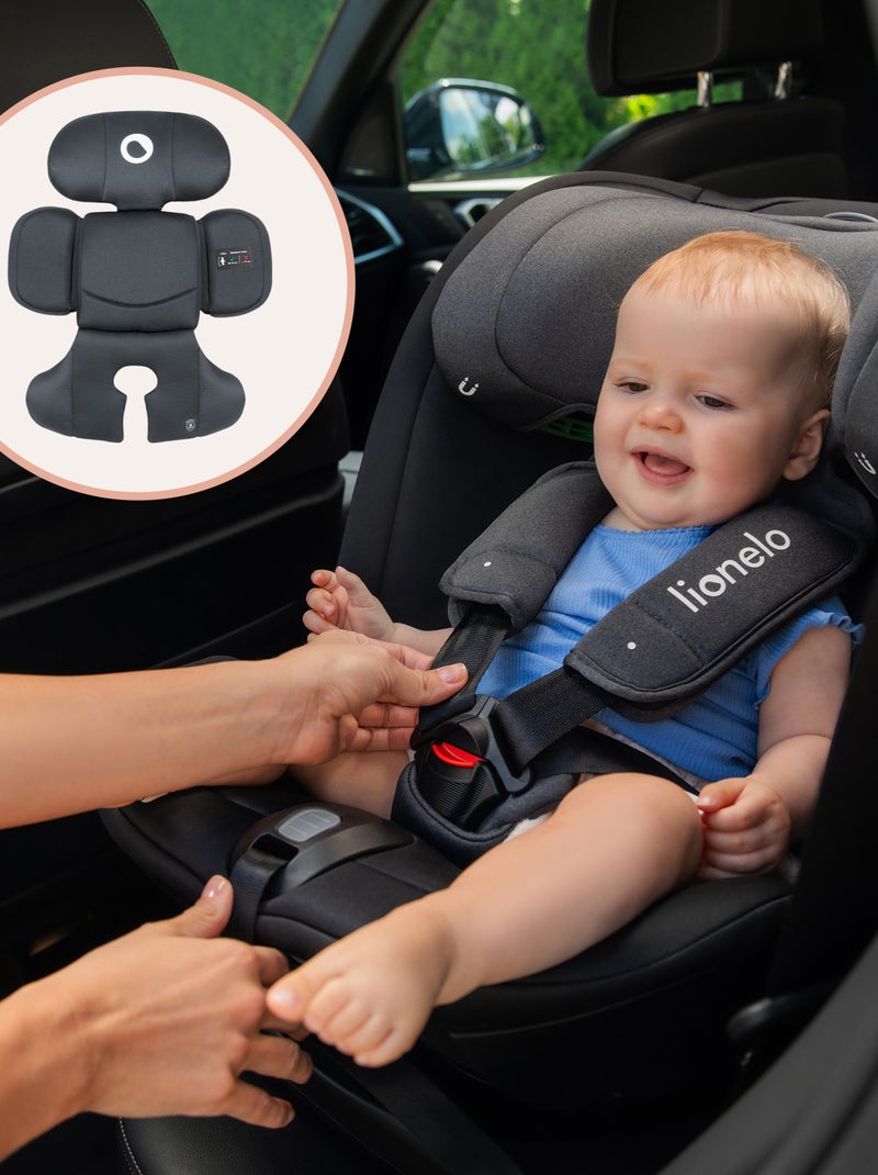 Seggiolino auto LIONELO Bastiaan RWF i-Size 40-150 cm - Base girevole a 360° - ISOFIX - Gruppo 0/1/2 Nero Grigio - Kiabi