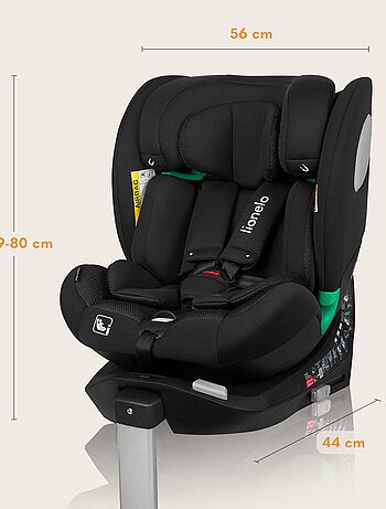 Seggiolino auto LIONELO Braam Air i-Size 360° - 40-150 cm - ISOFIX - Ventilatore integrato - Gruppo