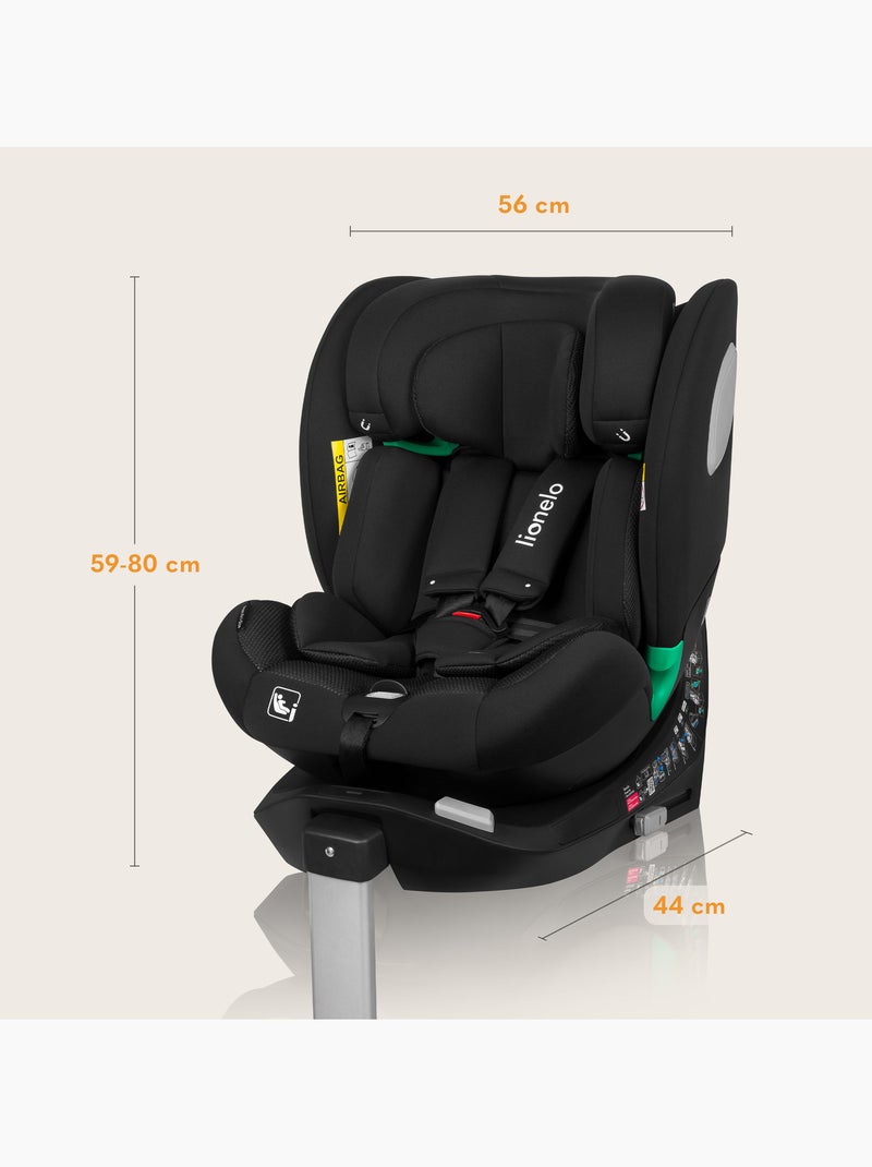 Seggiolino auto LIONELO Braam Air i-Size 360° - 40-150 cm - ISOFIX - Ventilatore integrato - Gruppo Nero Nero - Kiabi