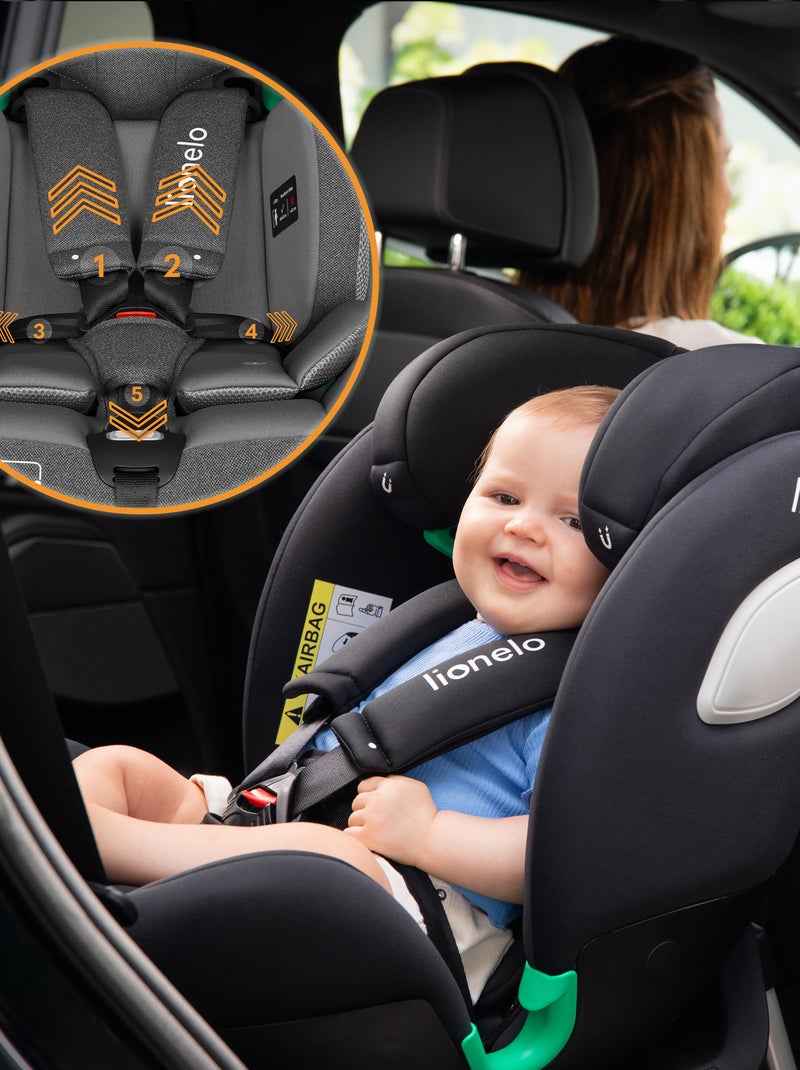 Seggiolino auto LIONELO Braam i-Size 360° - 40-150 cm - ISOFIX - Gruppo 0/1/2/3 Grigio - Kiabi