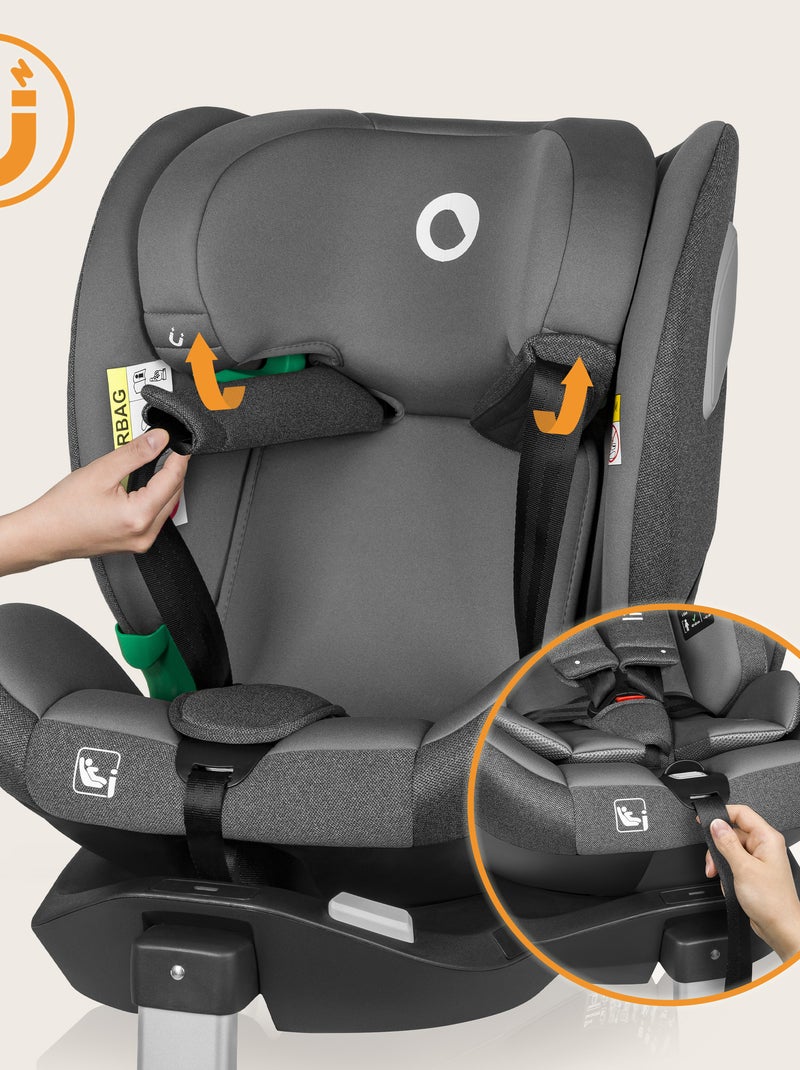 Seggiolino auto LIONELO Braam i-Size 360° - 40-150 cm - ISOFIX - Gruppo 0/1/2/3 Grigio - Kiabi