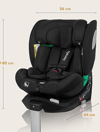Seggiolino auto LIONELO Braam Air i-Size 360° - 40-150 cm - ISOFIX - Ventilatore integrato - Gruppo