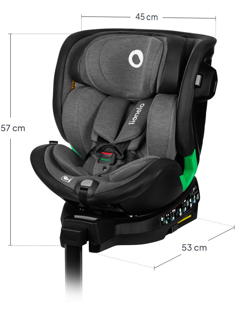 Seggiolino auto LIONELO Harmony i-Size 360° - ISOFIX - 60% bambù - 40-150 cm - Gruppo 0+/1/2/3 Nero Grigio - Kiabi