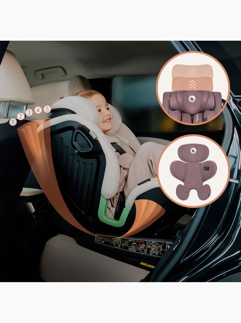 Seggiolino auto LIONELO Harmony i-Size 360° - ISOFIX - 60% bambù - 40-150 cm - Gruppo 0+/1/2/3 Rosa - Kiabi