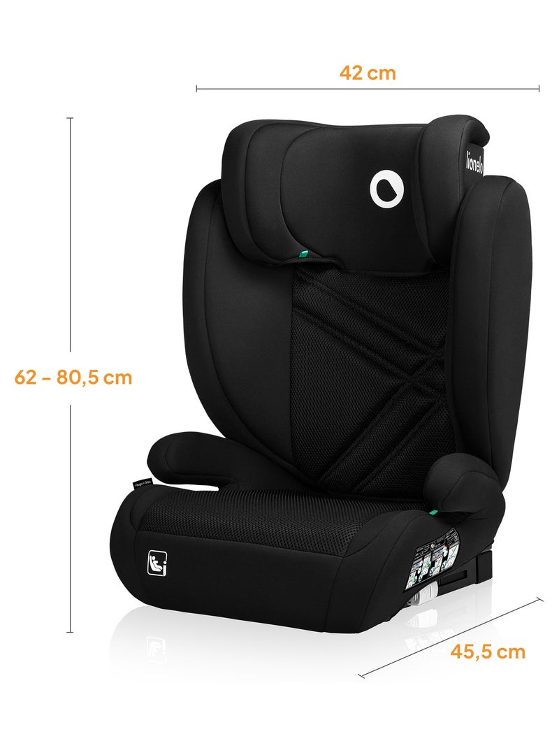 Seggiolino auto LIONELO Hugo i-Size 100-150 cm - ISOFIX - Gruppo 2/3 - Poggiatesta in memory foam Nero - Kiabi