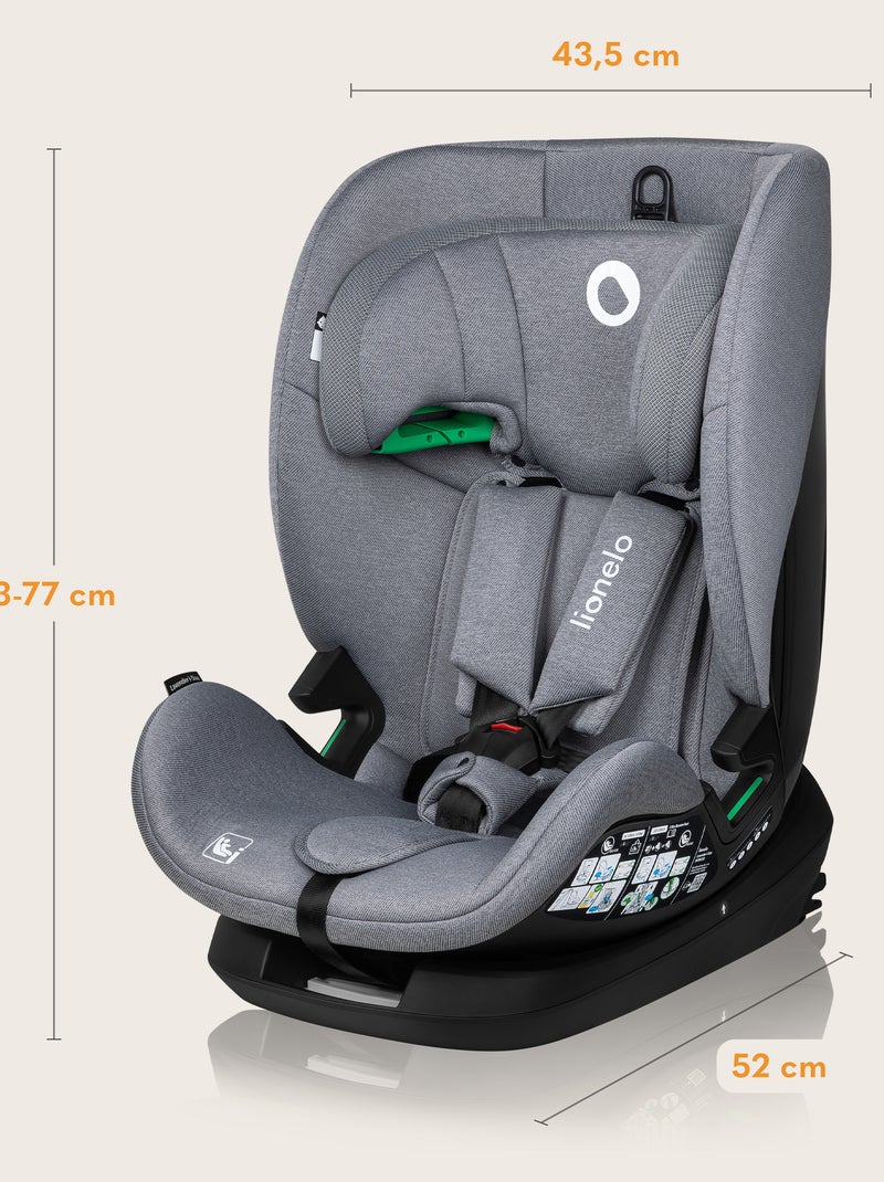 Seggiolino auto LIONELO Lavender i-Size 76-150 cm - ISOFIX - Ventilazione - Gruppo 1/2/3 Grigio - Kiabi