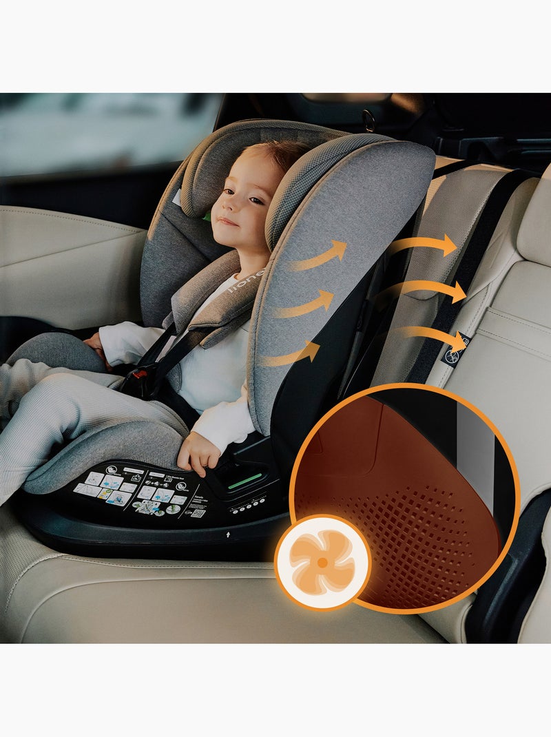Seggiolino auto LIONELO Lavender i-Size 76-150 cm - ISOFIX - Ventilazione - Gruppo 1/2/3 Nero - Kiabi