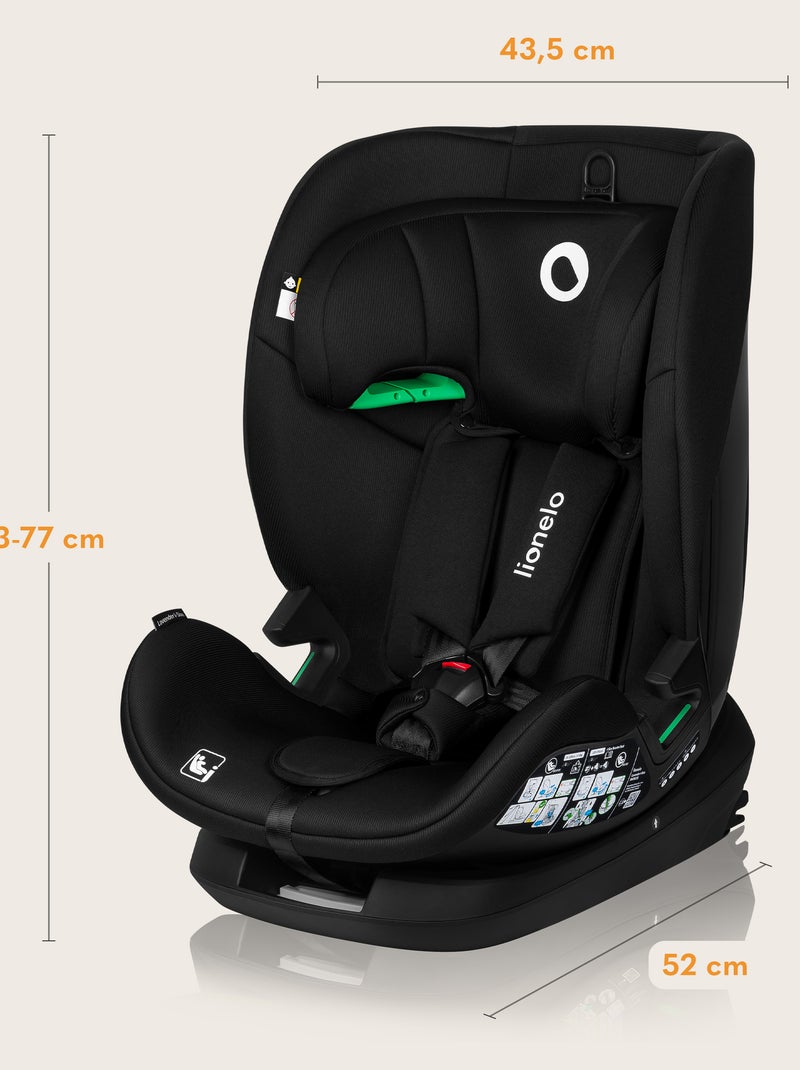Seggiolino auto LIONELO Lavender i-Size 76-150 cm - ISOFIX - Ventilazione - Gruppo 1/2/3 Nero - Kiabi