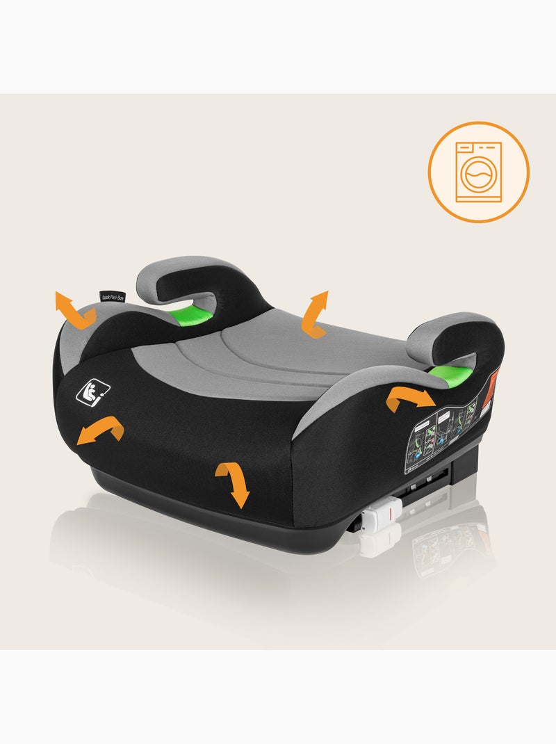 Seggiolino auto LIONELO Luuk Fix i-Size - ISOFIX - 125-150 cm - Gruppo 3 Nero - Kiabi