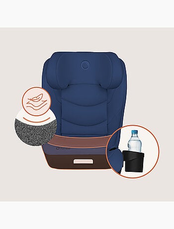 Seggiolino auto LIONELO Neal i-Size 100-150 cm - ISOFIX - Seduta larga - Portabicchieri - Reclinabil