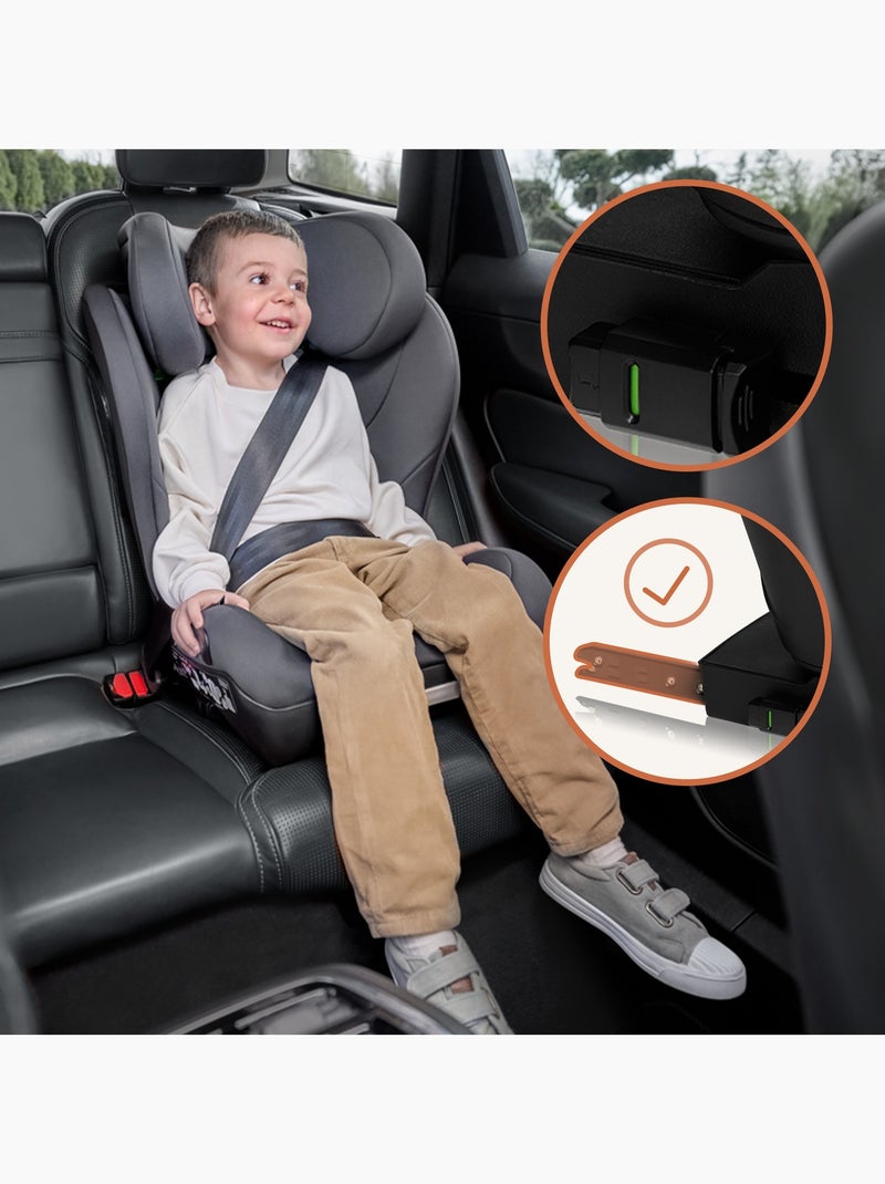 Seggiolino auto LIONELO Neal i-Size 100-150 cm - ISOFIX - Seduta larga - Portabicchieri - Reclinabil Blu - Kiabi