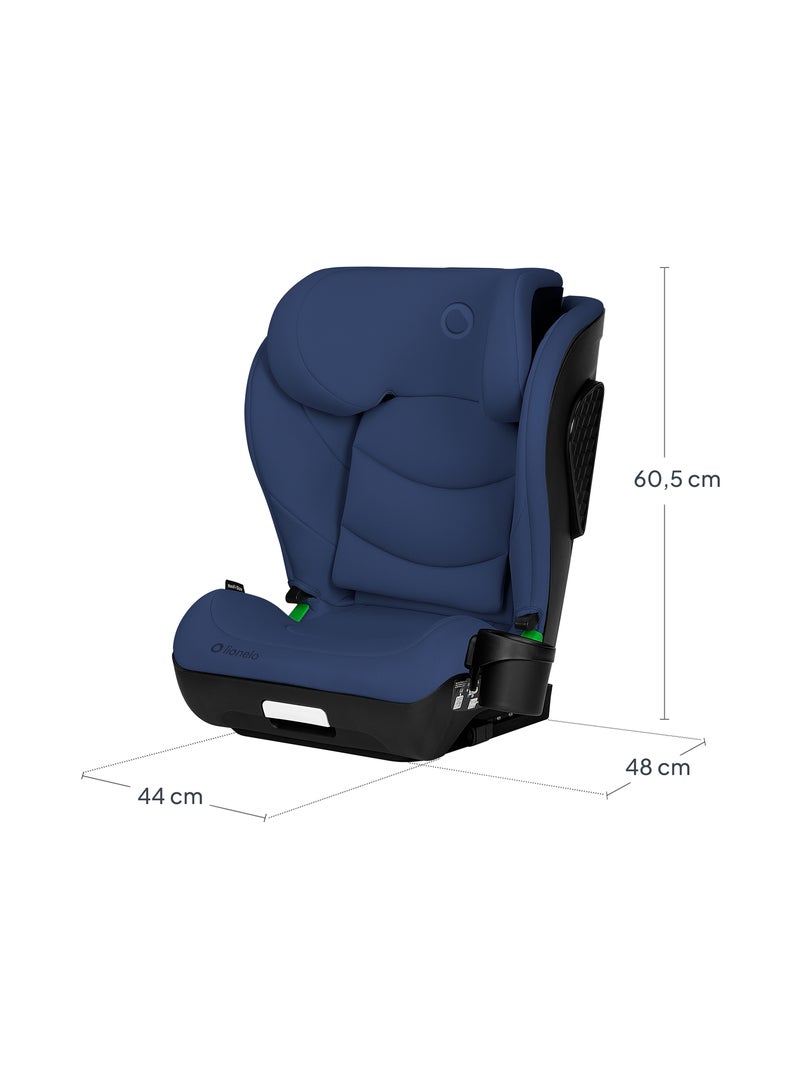 Seggiolino auto LIONELO Neal i-Size 100-150 cm - ISOFIX - Seduta larga - Portabicchieri - Reclinabil Blu - Kiabi