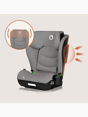Seggiolino auto LIONELO Neal i-Size 100-150 cm - ISOFIX - Seduta larga - Portabicchieri - Reclinabil