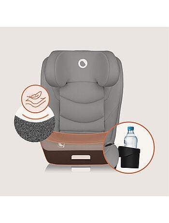 Seggiolino auto LIONELO Neal i-Size 100-150 cm - ISOFIX - Seduta larga - Portabicchieri - Reclinabil
