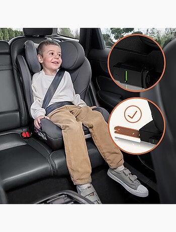 Seggiolino auto LIONELO Neal i-Size 100-150 cm - ISOFIX - Seduta larga - Portabicchieri - Reclinabil