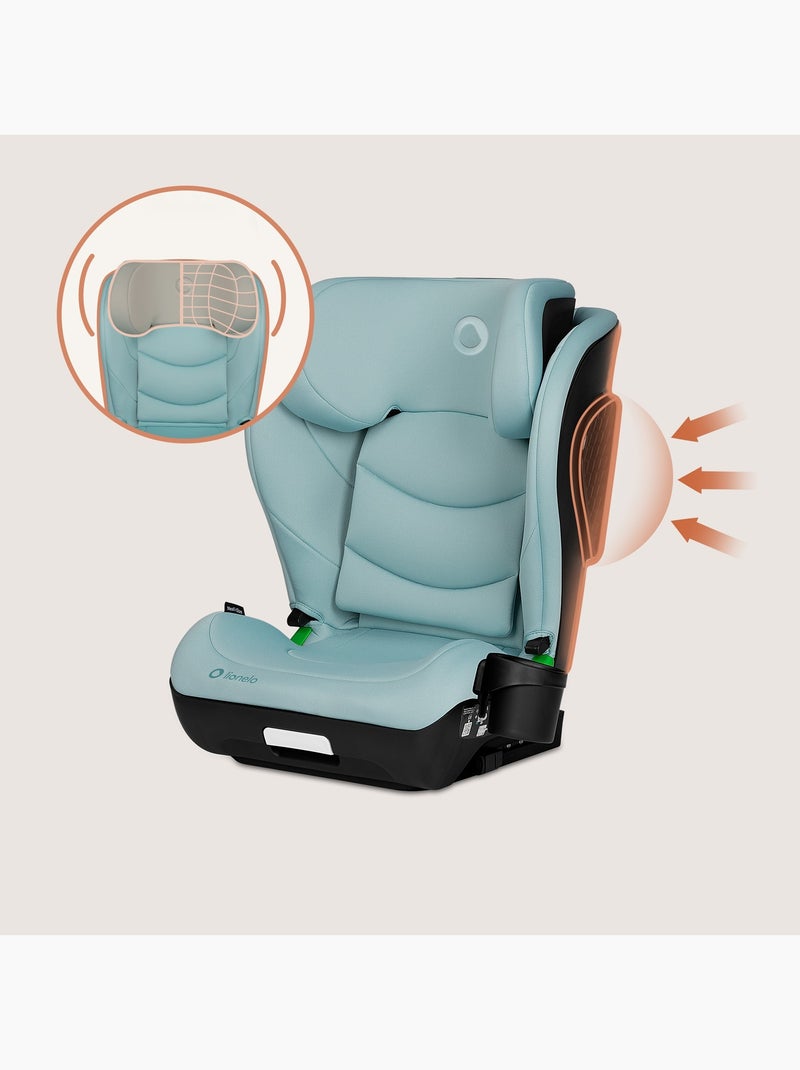 Seggiolino auto LIONELO Neal i-Size 100-150 cm - ISOFIX - Seduta larga - Portabicchieri - Reclinabil Menta - Kiabi