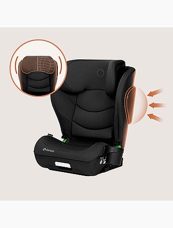 Seggiolino auto LIONELO Neal i-Size 100-150 cm - ISOFIX - Seduta larga - Portabicchieri - Reclinabil