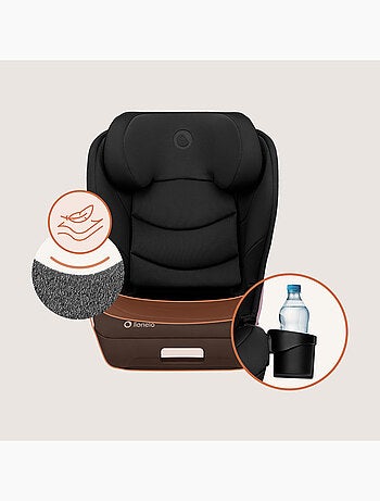 Seggiolino auto LIONELO Neal i-Size 100-150 cm - ISOFIX - Seduta larga - Portabicchieri - Reclinabil