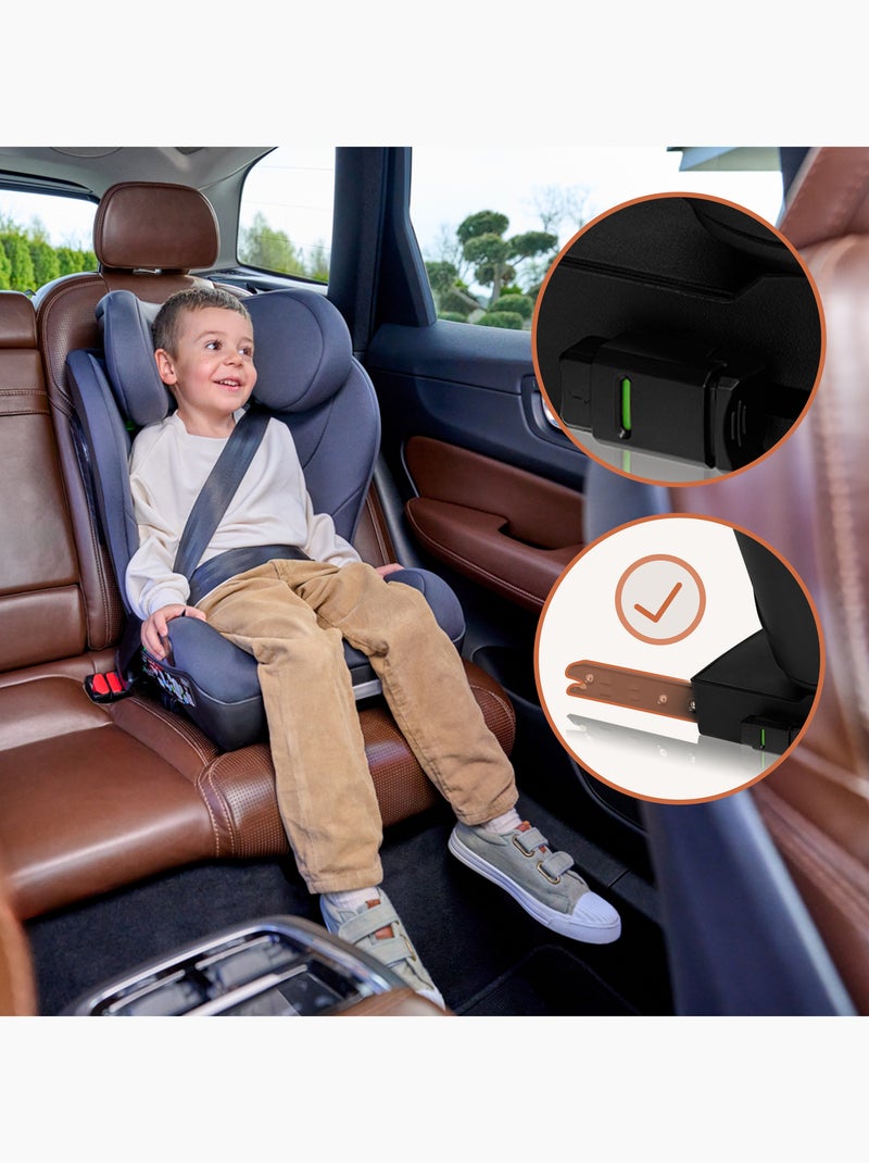 Seggiolino auto LIONELO Neal i-Size 100-150 cm - ISOFIX - Seduta larga - Portabicchieri - Reclinabil Nero - Kiabi
