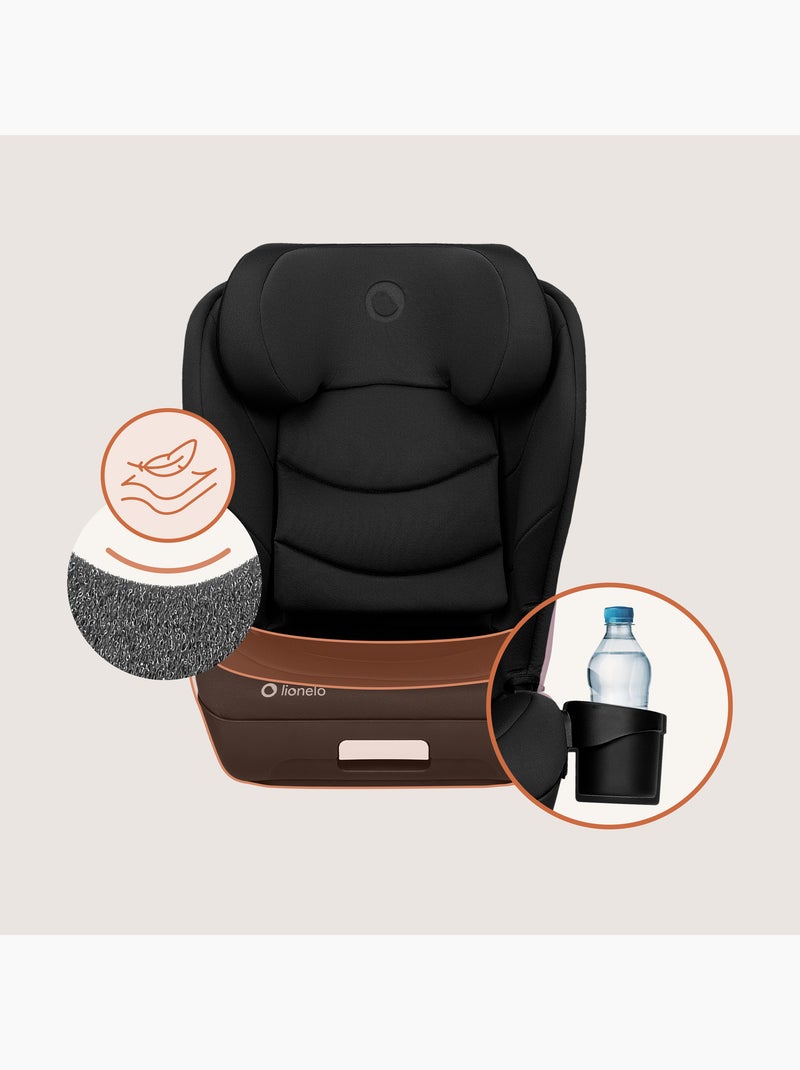 Seggiolino auto LIONELO Neal i-Size 100-150 cm - ISOFIX - Seduta larga - Portabicchieri - Reclinabil Nero - Kiabi
