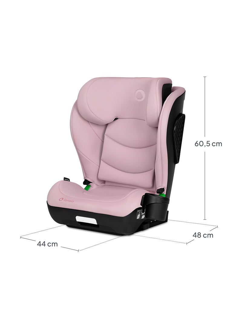 Seggiolino auto LIONELO Neal i-Size 100-150 cm - ISOFIX - Seduta larga - Portabicchieri - Reclinabil Rosa - Kiabi