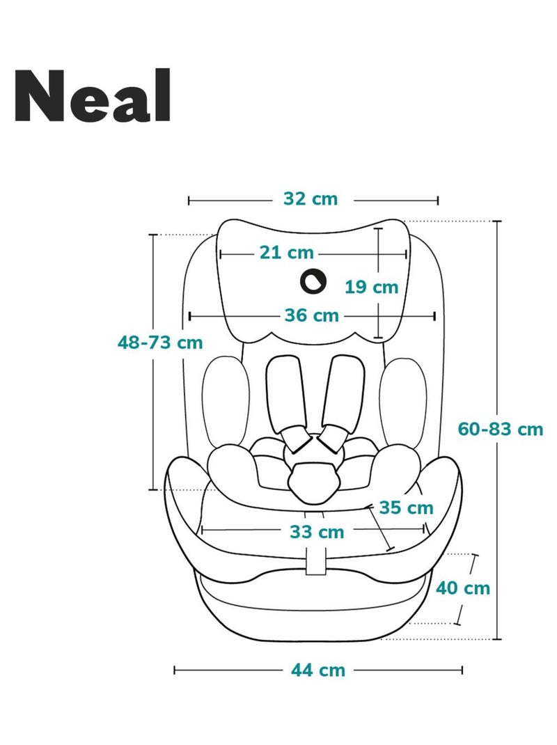 Seggiolino auto LIONELO Neal i-Size 2/3 - ISOFIX - Seduta larga - Ventilazione - Reclinabile Nero Rosso - Kiabi