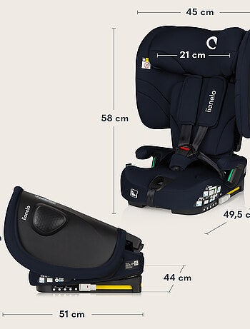 Seggiolino auto LIONELO Nelly i-Size 76-150 cm - ISOFIX - Pieghevole - Cinghia TopTether - Gruppo 1/