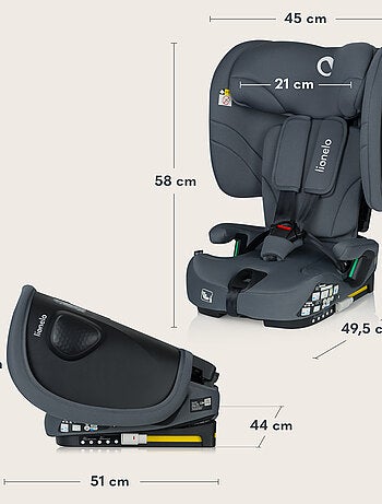 Seggiolino auto LIONELO Nelly i-Size 76-150 cm - ISOFIX - Pieghevole - Cinghia TopTether - Gruppo 1/