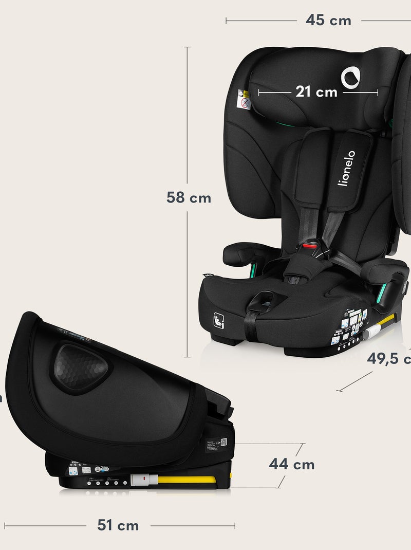 Seggiolino auto LIONELO Nelly i-Size 76-150 cm - ISOFIX - Pieghevole - Cinghia TopTether - Gruppo 1/ Nero - Kiabi
