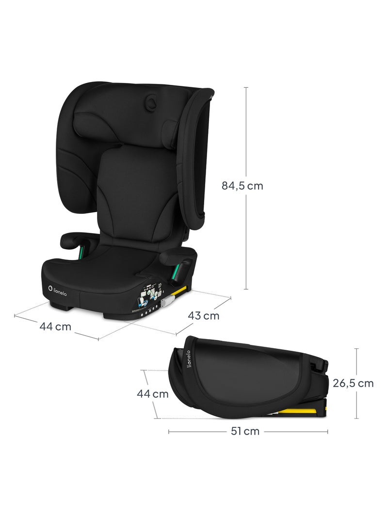 Seggiolino auto LIONELO Orin i-Size 100-150 cm - ISOFIX - Pieghevole - Leggero - Gruppo 2/3 Nero - Kiabi