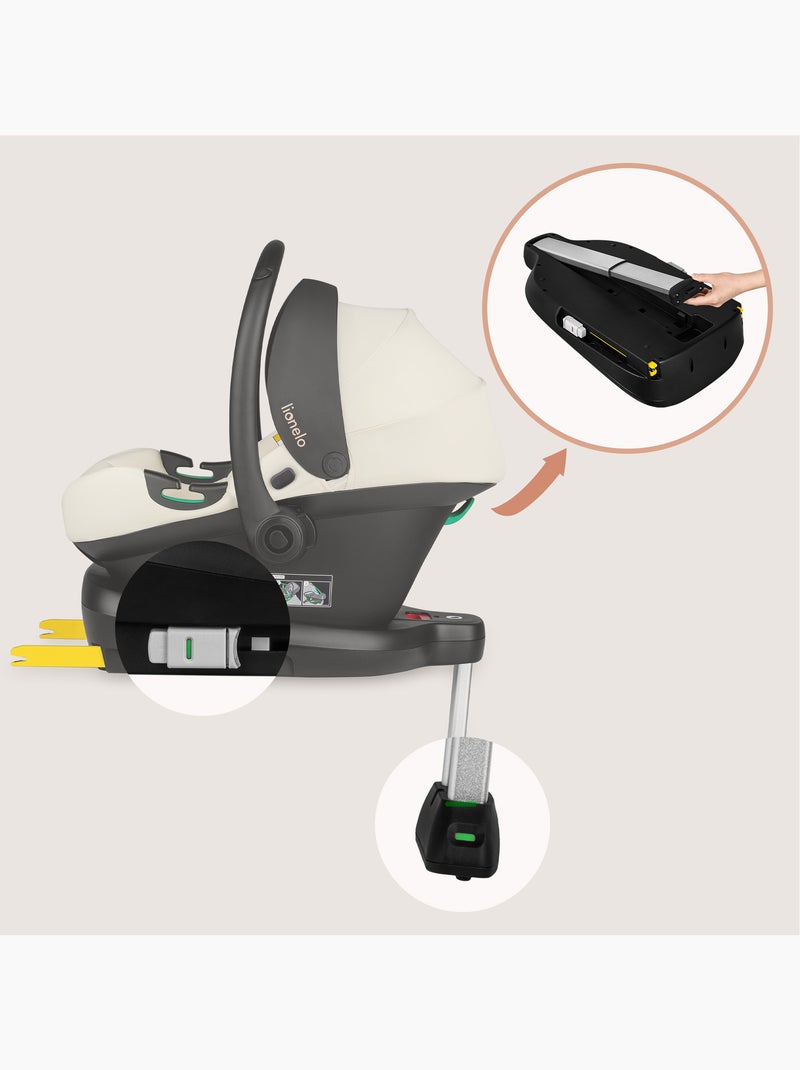 Seggiolino auto per neonati con base ISOFIX - LIONELO Astrid i-Size - Premio ADAC - Leggero - Seggio Beige chiaro - Kiabi