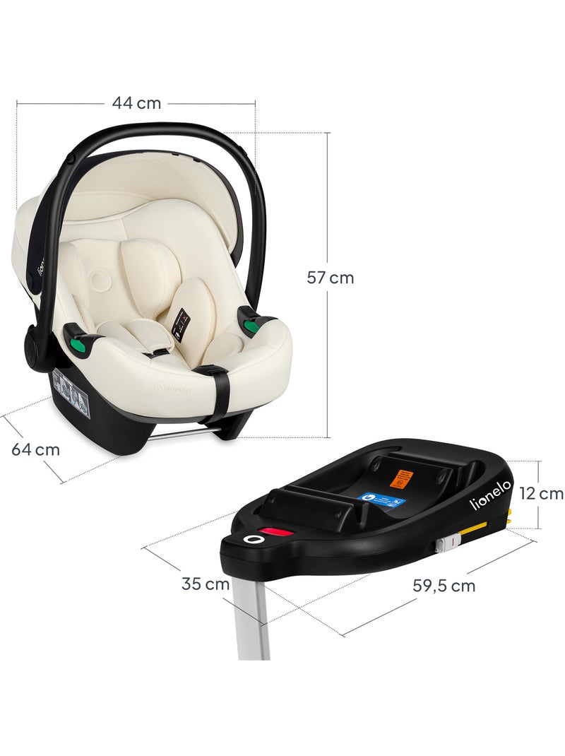 Seggiolino auto per neonati con base ISOFIX - LIONELO Astrid i-Size - Premio ADAC - Leggero - Seggio Beige chiaro - Kiabi