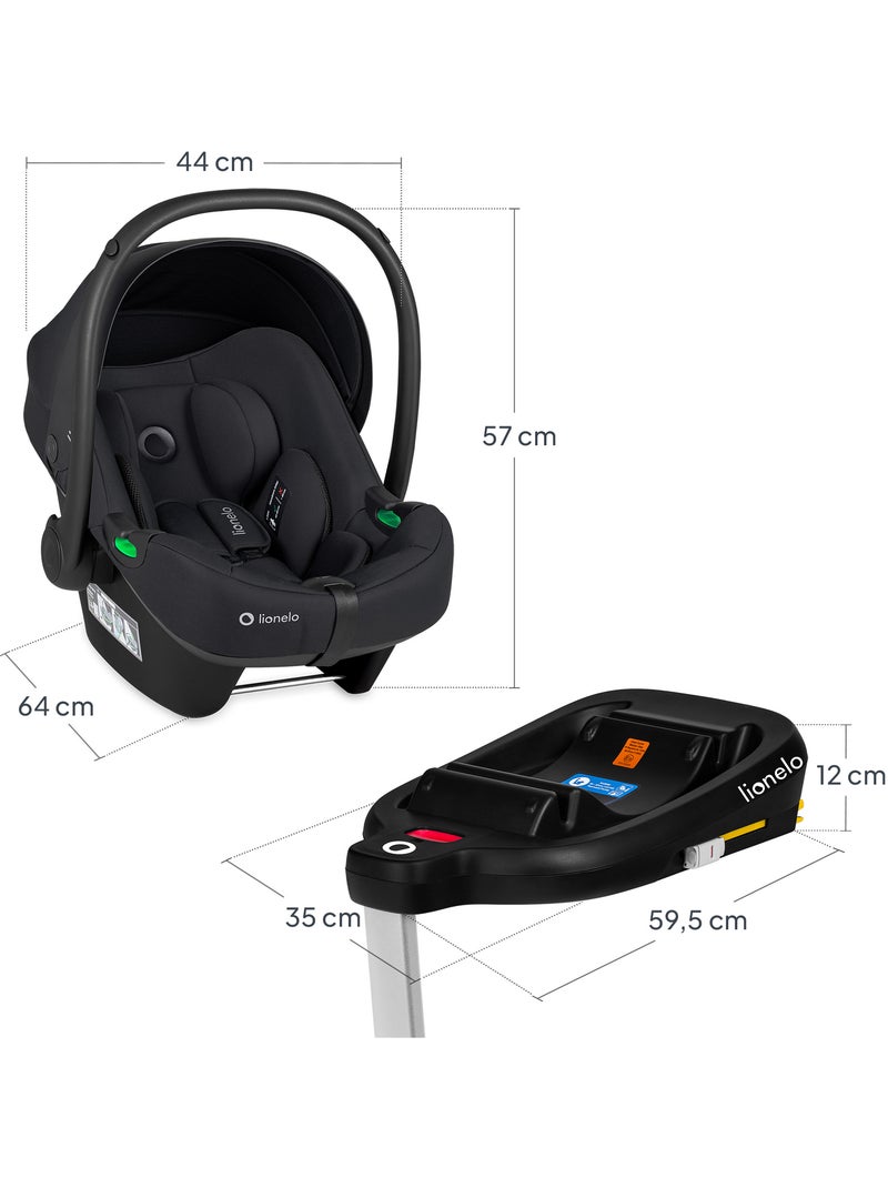 Seggiolino auto per neonati con base ISOFIX - LIONELO Astrid i-Size - Premio ADAC - Leggero - Seggio Nero Nero - Kiabi