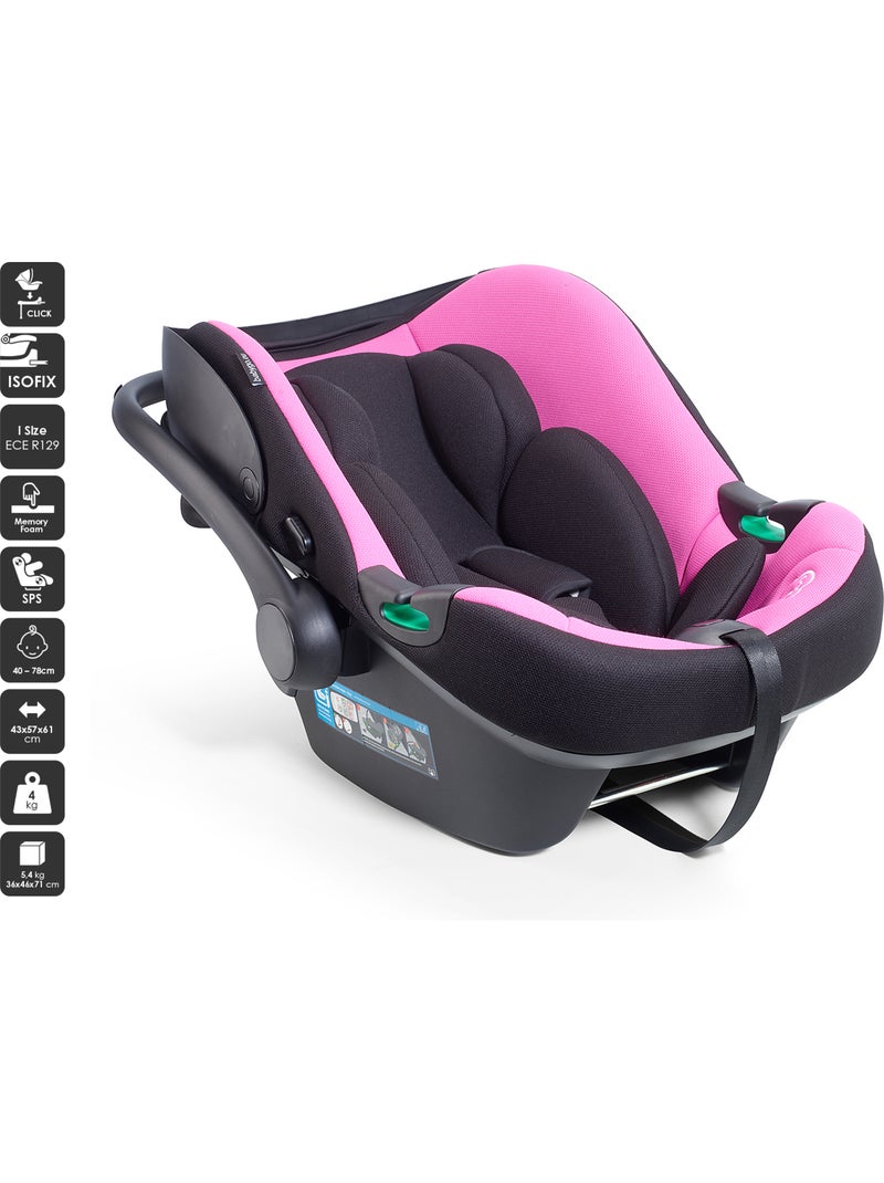Seggiolino auto per neonati travel xp - babygo Nero Rosa - Kiabi