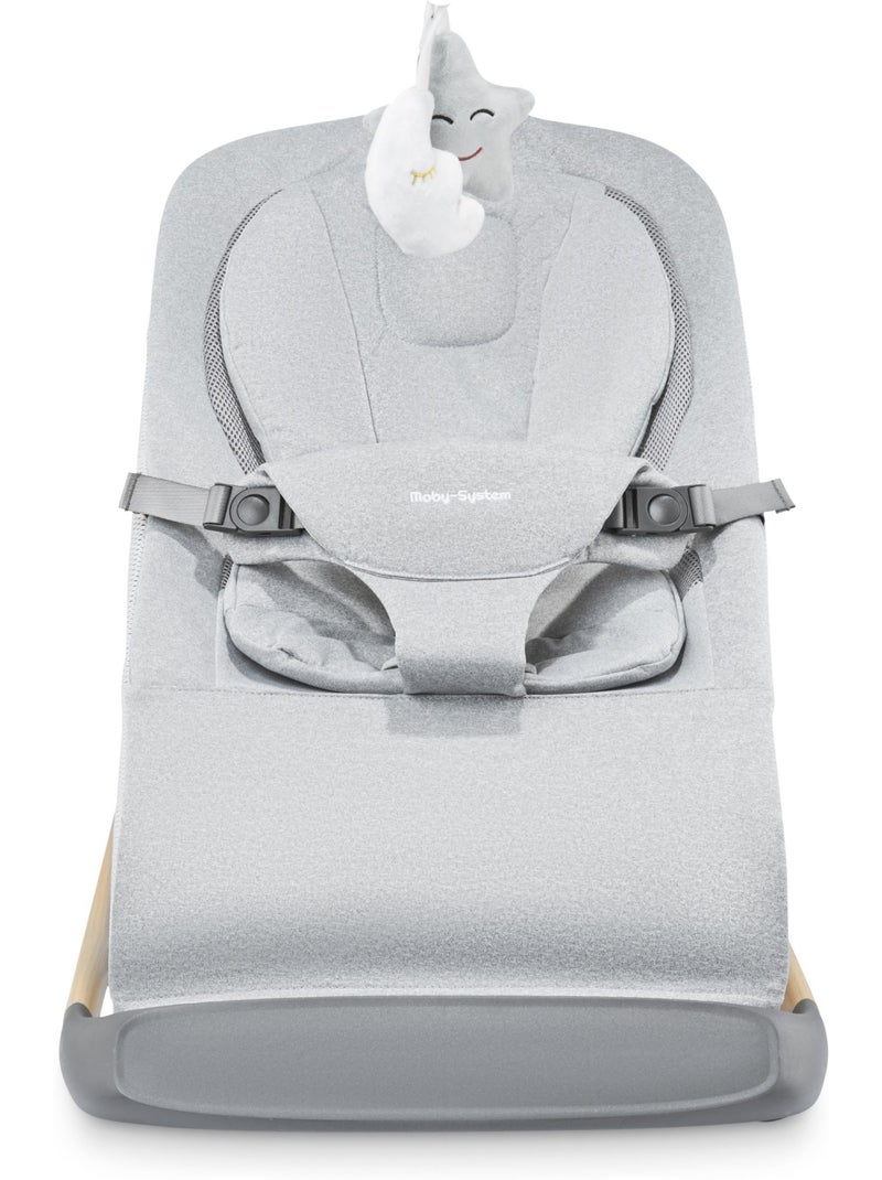 Seggiolino bebè LILY 2 in 1 dondolo sdraietta 0+ leggero 3 posizioni sicuro Grigio - Kiabi