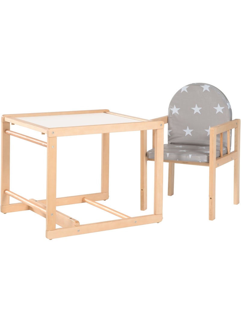 Seggiolone combinato con vassoio e cuscino impermeabile – "Roba Little Stars" Legno naturale - Kiabi