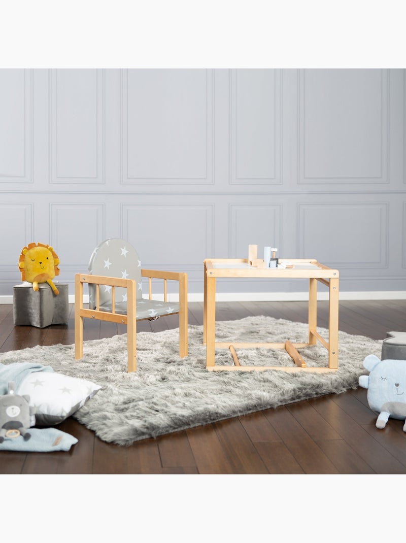 Seggiolone combinato con vassoio e cuscino impermeabile – "Roba Little Stars" Legno naturale - Kiabi