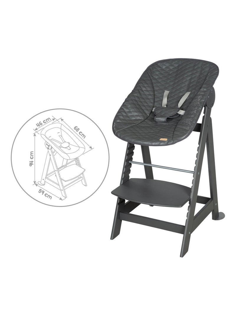 Seggiolone evolutivo con sdraietta inclinabile in pelle PU – ROBA "Born Up" Grigio antracite - Kiabi
