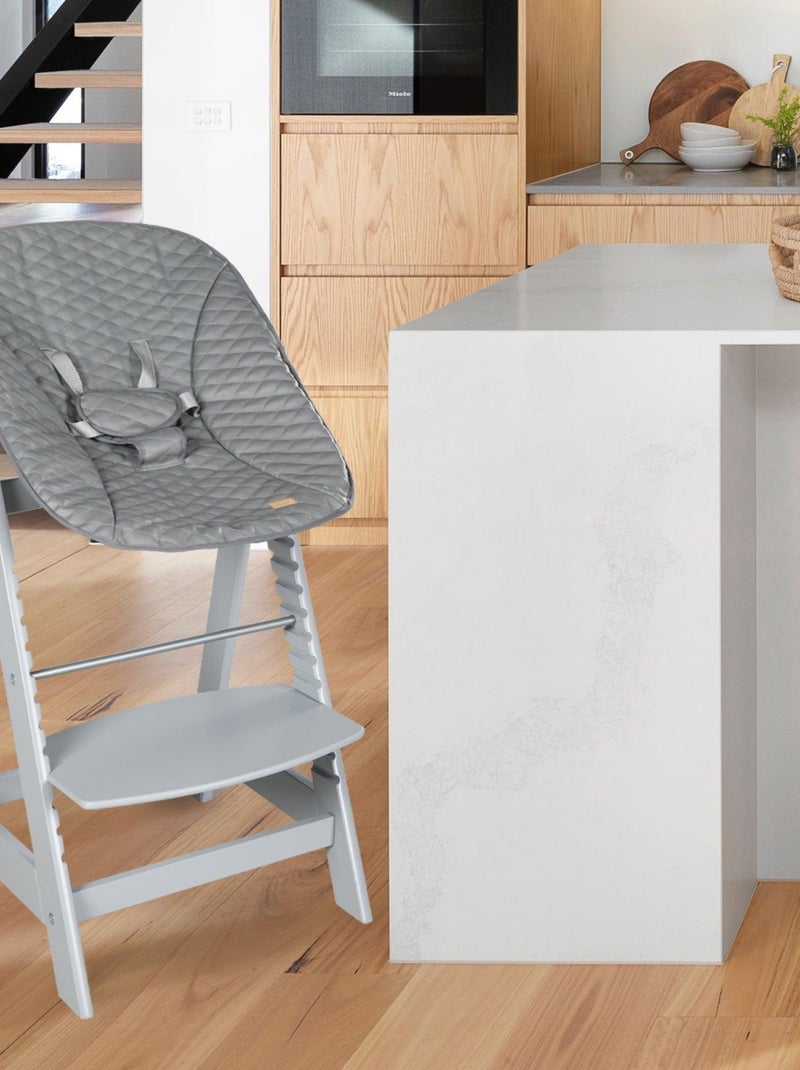 Seggiolone evolutivo con sdraietta inclinabile in pelle PU – ROBA "Born Up" Grigio tortora - Kiabi