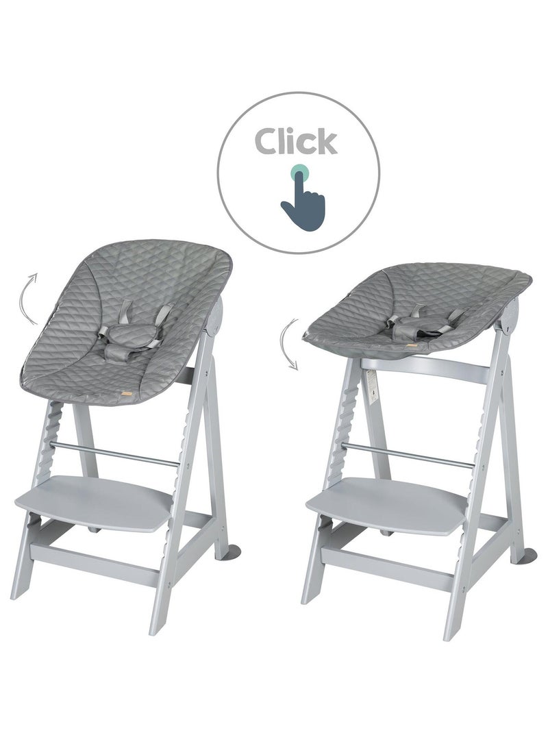 Seggiolone evolutivo con sdraietta inclinabile in pelle PU – ROBA "Born Up" Grigio tortora - Kiabi