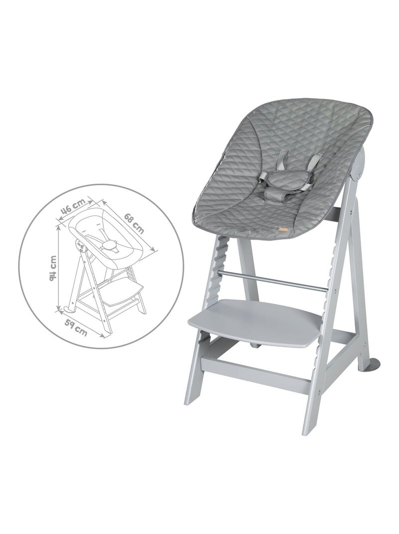 Seggiolone evolutivo con sdraietta inclinabile in pelle PU – ROBA "Born Up" Grigio tortora - Kiabi
