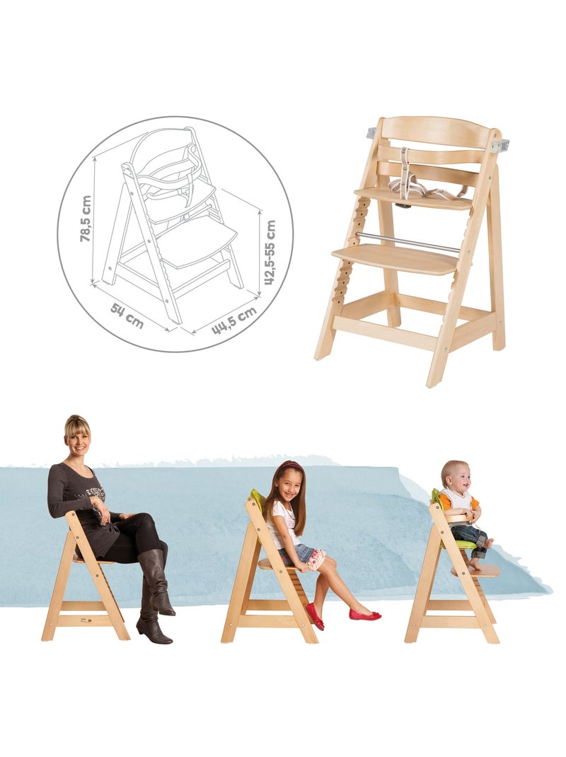 Seggiolone evolutivo con vassoio pasto amovibile – ROBA "Sit Up Fun" Legno naturale - Kiabi