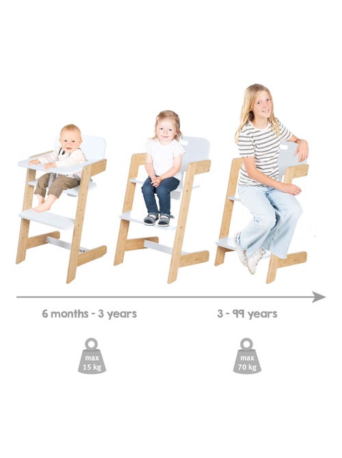 Seggiolone evolutivo in bambù FSC® con vassoio pasto "Roba Nature Up" - Kiabi