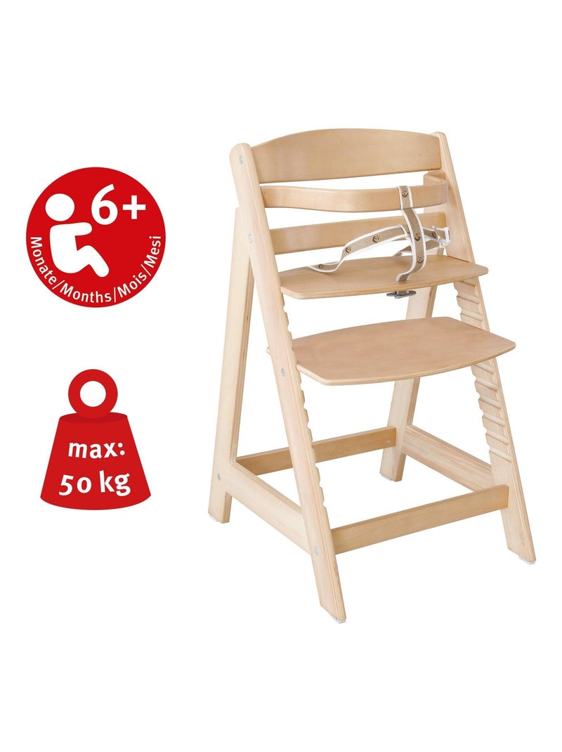 Seggiolone evolutivo in legno dai 6 mesi fino a 70 kg – ROBA "Sit Up III" Beige - Kiabi