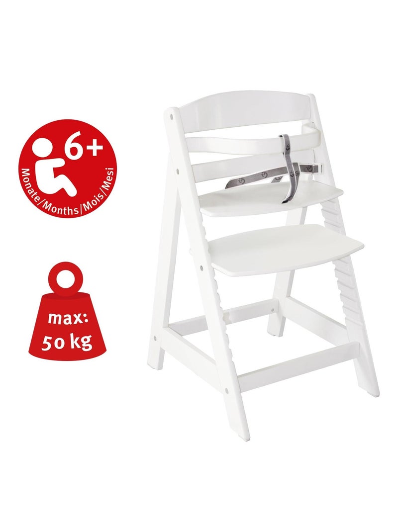 Seggiolone evolutivo in legno dai 6 mesi fino a 70 kg – ROBA "Sit Up III" Bianco - Kiabi
