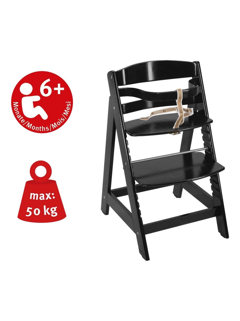 Seggiolone evolutivo in legno dai 6 mesi fino a 70 kg – ROBA "Sit Up III" Nero - Kiabi
